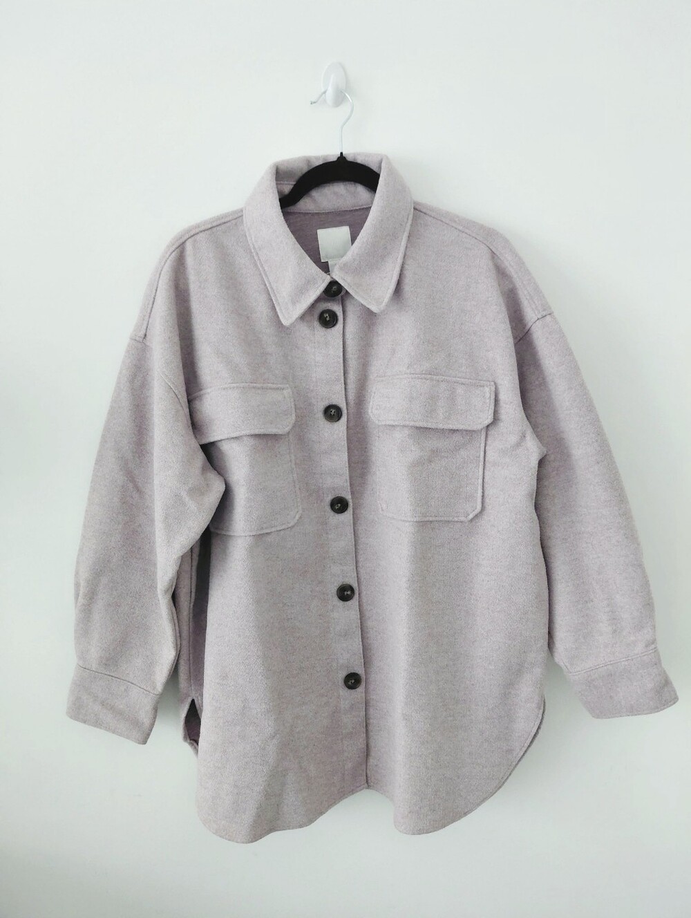 Light Lavendar Button-Up Shacket
